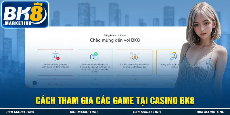 Cách tham gia các game tại casino Bk8